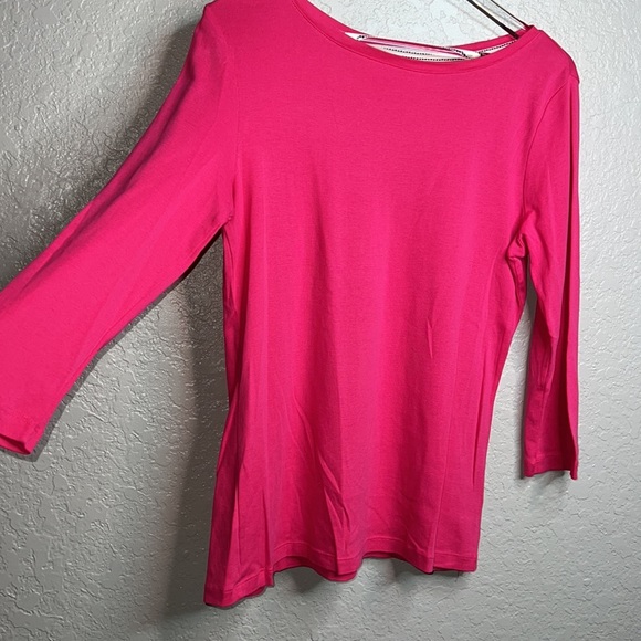 Talbots Women’s Pink 3 Quarter Inch Sleeve Top - Picture 2 of 4